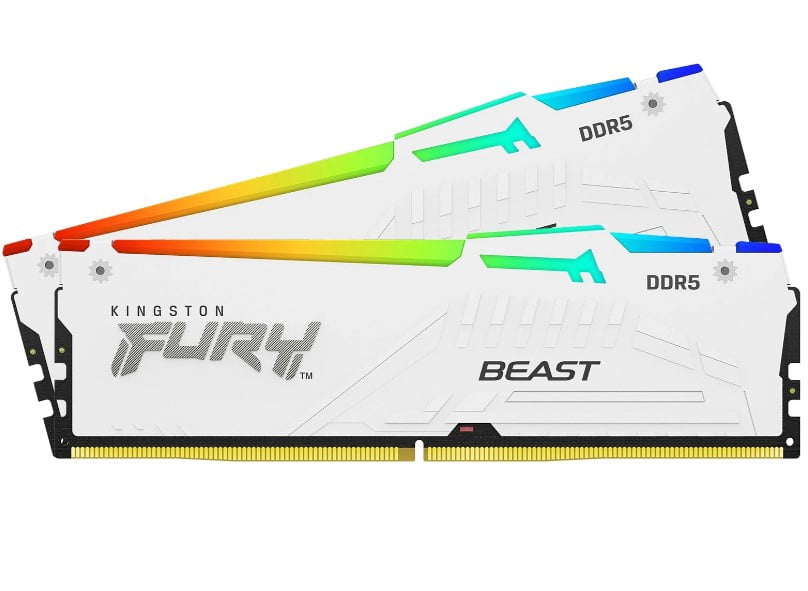 Kingston FURY Beast RAM Module - For Motherboard - 32 GB (2 x 16GB) - RGB - DDR5-6000/PC5-48000 DDR5 SDRAM - 6000 MHz Single-rank Memory