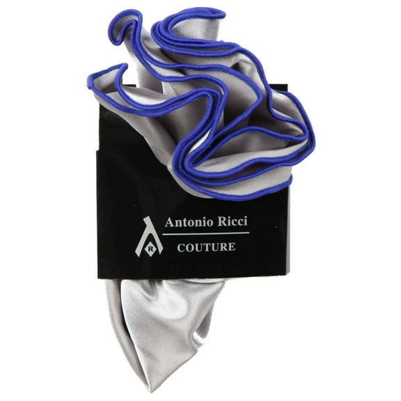 PS-Z-RD-83 - Round Pocket Square Accessory - Silver Royal