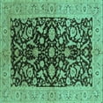 thumbnail image 1 of Ahgly Company Machine Washable Indoor Square Oriental Turquoise Blue Industrial Area Rugs, 4' Square, 1 of 4