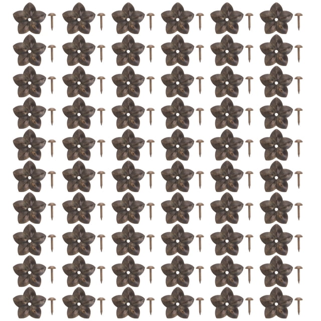 60 tachuelas decorativas de flor de ciruelo para tapicería, con clavos para muebles.
