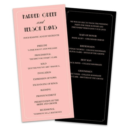 Personalized Pink Scroll Wedding Program Walmart Com