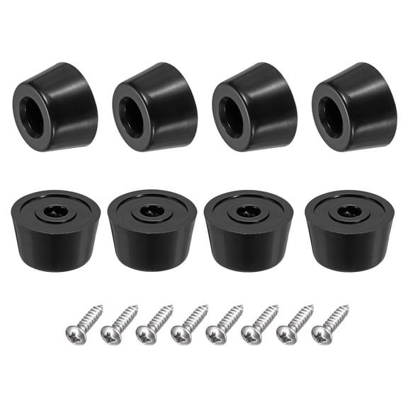 8Pack Rubber Bumper Feet, 0.47" H x 0.83" W Round Pads with Stainless Steel Washer and Screws