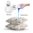 thumbnail image 6 of Waterproof Outdoor Throw Pillows with Inserts 12"x20" Set of 2, Green Orange Leaves Soft Decorative Pillowcases for Couch Bedroom, Spring Garden Botanical Pillow Covers for Sofa Living Room, 6 of 8