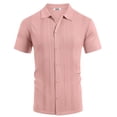 thumbnail image 5 of COOFANDY Mens Knit Shirt Short Sleeve Button Down Shirts Casual Summer Beach Vintage Polo Shirts, 5 of 5