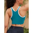 thumbnail image 5 of Sociala Color Blocked Bikini Tops for Womens Scalloped Trim Swim Top with Padded (No Bottoms), 5 of 5
