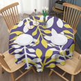 thumbnail image 3 of Purple Leaf Pattern Round Tablecloth 60"x60",Wrinkle Wipeable Table Cloth for Kitchen Dining Room Picnic Patio Party, 3 of 6