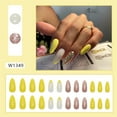 thumbnail image 2 of Fofosbeauty 24pcs Press on False Nails Tips,Almond Fake Acrylic Nails, Flash Goose Yellow, 2 of 9
