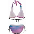 thumbnail image 6 of SKQIT Bikinis Swimsuit Set for Women Gradient Color Swimwear Triangle Bathing Suit Tie String Thong, 6 of 7