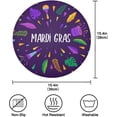 thumbnail image 2 of SKYSONIC Mardi Gras Round Placemats for Dining Table Non-Slip Heat-Resistant Polyester Table Mats Set of 4 Washable Table Mats for Kitchen Dining Table Decoration, 2 of 5