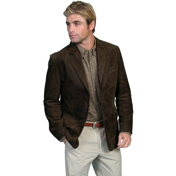 Scully 401-63-M Mens Leather Wear Western Blazer, Brown, Medium