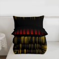 thumbnail image 6 of jejeloiu Abstract Lines Pattern Queen Comforter Set For Adults,Yellow Black Orange Bedding Comforter Set For Girls,Reversible,3-Piece, 6 of 8