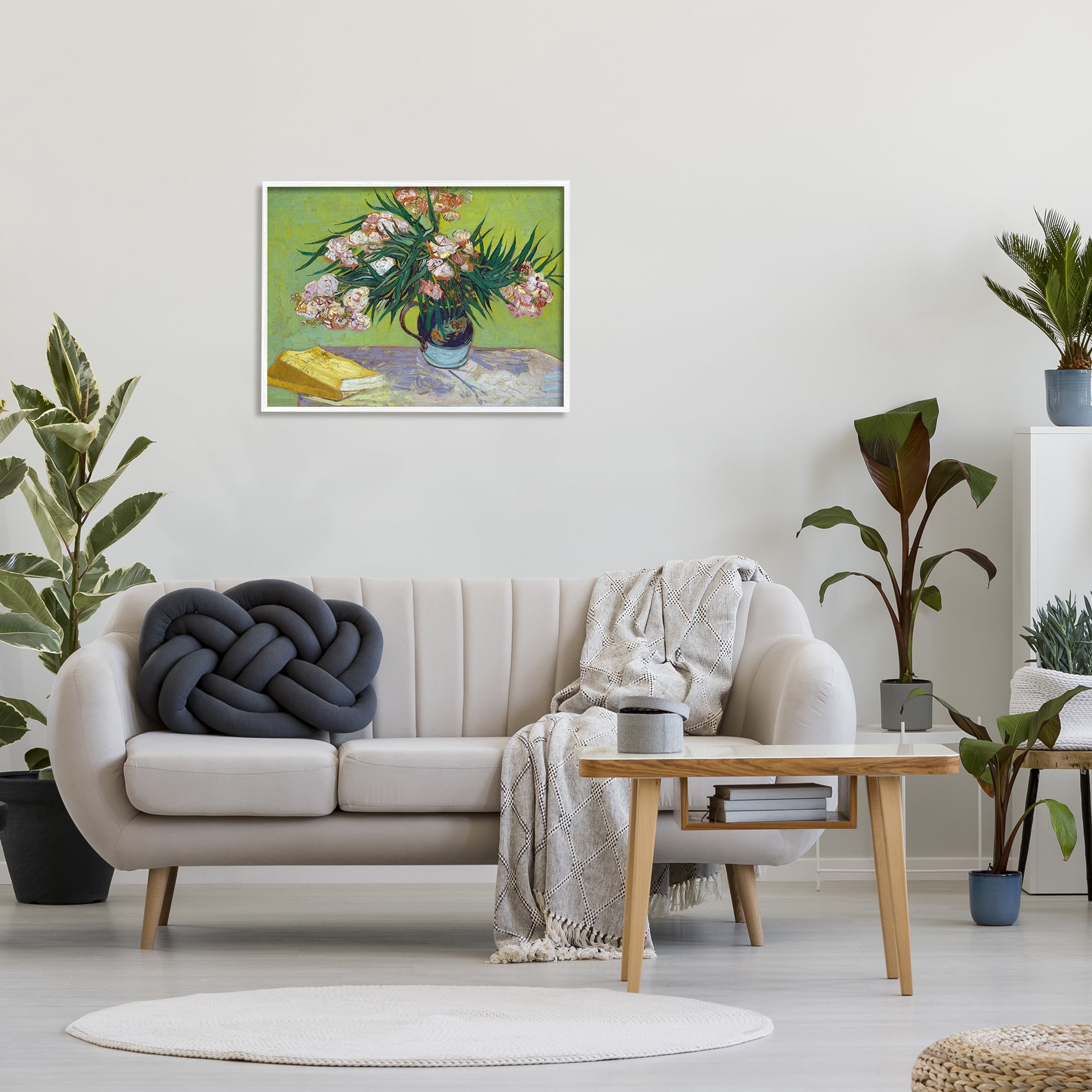 Stupell Industries Classic Flowers & Books Botanical & Floral Painting White Framed Art Print Wall Art, 30 x 24