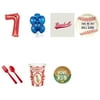 Baseball Party Supplies Party Pack For 32 With Red #7 Balloon