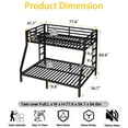 thumbnail image 2 of Miniyam Twin over Full Metal Bunk Bed with Guardrail, Dual Ladders, Quiet Slat Support, Under-Bed Storage, Black, 2 of 9