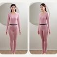 thumbnail image 5 of Ropa interior térmica para mujer Long Johns mujer con forro polar, capa base para mujer clima frío parte superior inferior, 5 of 5