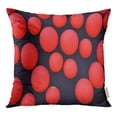 thumbnail image 1 of BOSDECO Black Abstract Red Spheres Randomly Arranged on Circle Circles Pillow Case Pillow Cover 18x18 inch, 1 of 1