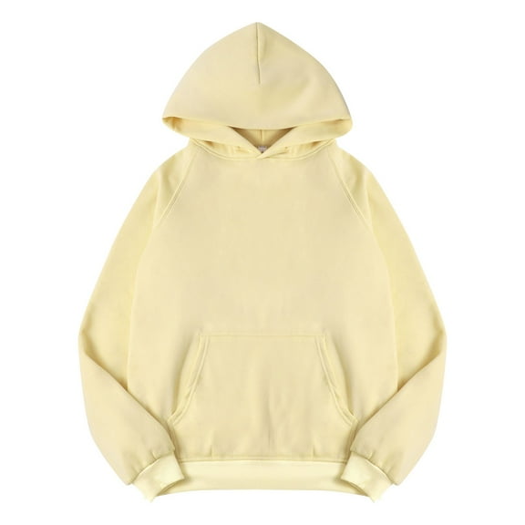 Beige Essentials Hoodie, Polyester Hoodies for Women, Women Fleece Loose Hoodie Sweatshirt Long Sleeve Pocket Drop Shoulder Pullovers Top XXL