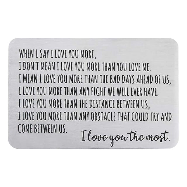 Wallet Insert Card For Men Husband From Wife Birthday Love Note Valentine Wedding For Groom Bride Him Her