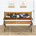 thumbnail image 4 of XF XINFENG Metal Patio Bench for Kid, 32in Wood Small Outdoor Bench Clearance Cute Children Bench Outside Bench Animals Back Garden Bench for Porch Lawn- Bronze, 4 of 7