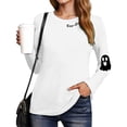 thumbnail image 4 of Kakishop Halloween Tee Shirts for Women Halloween Sweatshirts for Women Ghost Long Sleeve T-shirt Graphic Tees Fall Pullover Tops (White,L), 4 of 8
