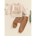 thumbnail image 4 of TheFound Toddler Boy Fall Outfits Letter Print Big Brother Long Sleeve Sweatshirt Pants 2 Pcs Set, 4 of 9