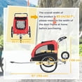 thumbnail image 3 of PawHut 2-in-1 Pet Jogging Stroller Dog Cat Bike Bicycle Trailer Carrier w/Drawbar Hitch Brake Black/Red, 3 of 10