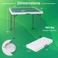 thumbnail image 3 of Costway 35" Folding Mahjong Table with Cup Holders & Smooth Felt Mat Carrying Handle Green, 3 of 10