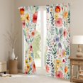 thumbnail image 3 of Homewish Colorful Flower Floral Curtains Pack of 2 (42x84 Each),Retro Rustic Plant Curtains Blackout,Green Yellow Pink Bedroom Curtains For Girl Kids,Breathable Home Decor, 3 of 6