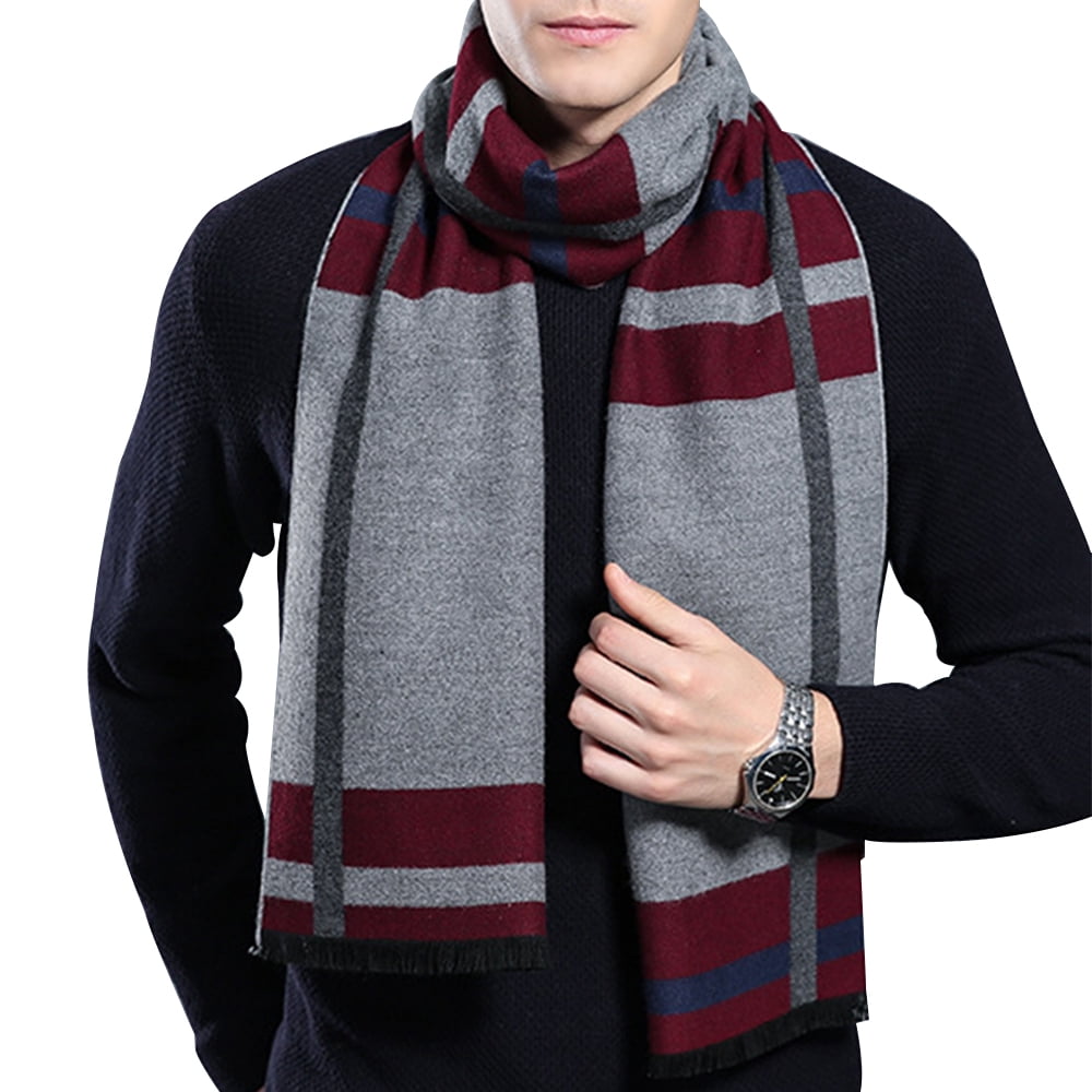 New Winter Women's Man's Jacquard Long Cashmere Wool Soft Warm Wrap Shawl Scarf