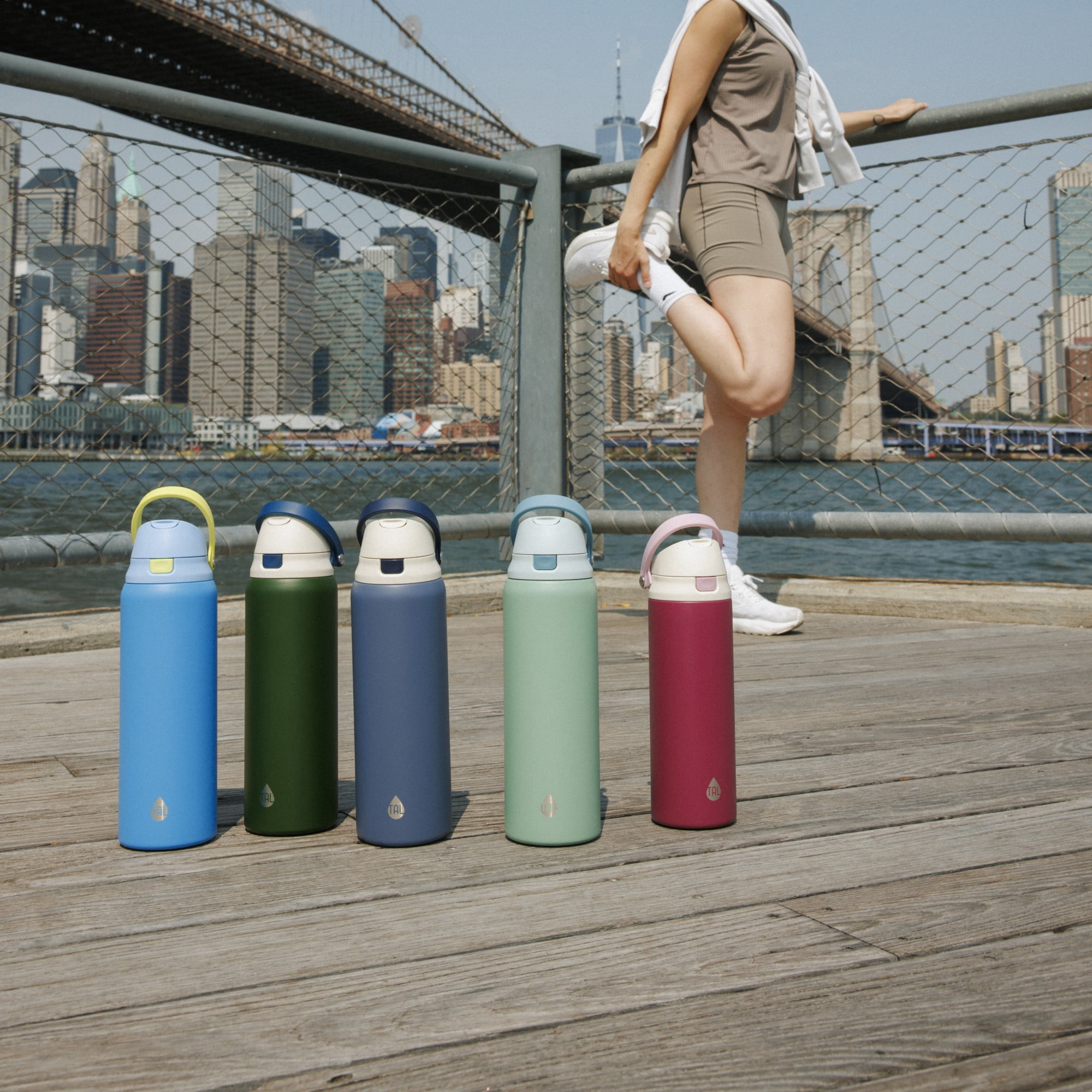 TAL 32oz Stainless Steel 2-in-1 Water Bottle with Straw and Chug Lid, Army