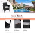 thumbnail image 3 of Walsunny 3 Pieces Outdoor Rattan Wicker Patio Furniture Set PE Chairs and Table Set, 3 of 7