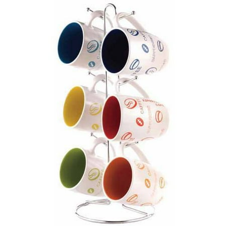 Home Basics 6-Piece Mug Set with Stand - Walmart.com Home Basics 6-Piece Mug Set with Stand - Walmart.com