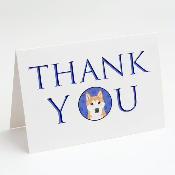 Shiba Inu Red #1 Thank You Greeting Cards and Envelopes Pack of 8 7 in x 5 in