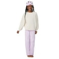 thumbnail image 4 of Saint Eve Kids Girls Fuzzy Pajama Pants, 2 Piece PJ Pant Set and Sleep Mask - Purple Unicorn, Medium, 4 of 6