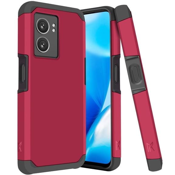 For OnePlus Nord N300 5G Shockproof Cover Phone Case   Tempered Glass - mk  Dark Pink