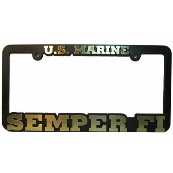Eagle Emblems LP0915 Heavy Plastic License Plate Frame, USMC, Semper FI - 6 x 12 in.