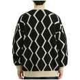 thumbnail image 4 of UVEASISHA Mens Soft Cardigan Sweater Fashion Single-breasted Shawl Collar Knitted Jacket Button Casual Open Front Cardigans Comfy Loose Knit Sweaters Tops 50 Percent off Deals Today Black L, 4 of 4