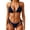 #1_Blue, variant on Women's Halter Triangle Bikini Set, Lace Trim Tie Side Metal Shell Ornament Two Piece Swimwear,Black,L