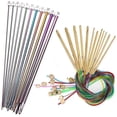 thumbnail image 1 of 23 Pieces Tunisian Crochet Hooks Set With Bead Carbonized Bamboo Hook-rx, 1 of 5