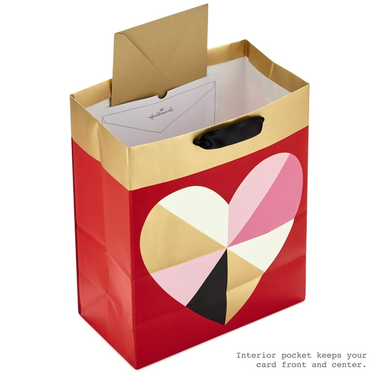 Hallmark 13 Large Valentine's Day Gift Bag with Tissue Paper (Geometric  Heart) 