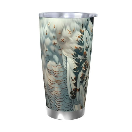 

Gukieu Moon Flower White Owl Print 20OZ Car Cup Vacuum Stainless Steel Leak-proof Thermos Cup Unisex Suitable for Home Outdoor and Sports-Without Straw