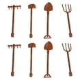 thumbnail image 1 of Herramientas agrícolas para casa de muñecas a escala 1:12, pala azada y horca de metal oxidado en miniatura, kit para paisajismo de jardín, 4 herramientas, 1 of 14