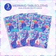 thumbnail image 7 of 3 Pack Mermaid Tail Tablecloth 87x51in, Mermaid Party Plastic Table Cover for Birthday Baby Shower Under The Sea Princess Mermaid Party Supplies Decor, 7 of 7