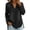 Black, variant on Women's Tencel Denim Henley Tunic Top, V Neck Long Sleeve Blouse with Rolled Cuffs, Side Split Hem and Loose Fit