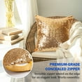 thumbnail image 3 of WSBArt Gold Sequin Pillow Covers Set of 2-18x18 Inches Shiny Luxury Decorative Cushion Cases with Hidden Zipper Design for Home Décor - Perfect for Sofa, Bed, Living Room, and Part, 3 of 6