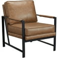 thumbnail image 2 of Yaheetech Upholstered Faux Leather Accent Chair,Brown, 2 of 10