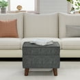 thumbnail image 3 of FAGAGA Large Footstool Ottoman, Foot Stool with Adjustable Cover for Living Room, Step Stool Ottoman with Storage, Upholstered Linen Foot Rest for Bedroom, Dorm | Light Gray, 3 of 11