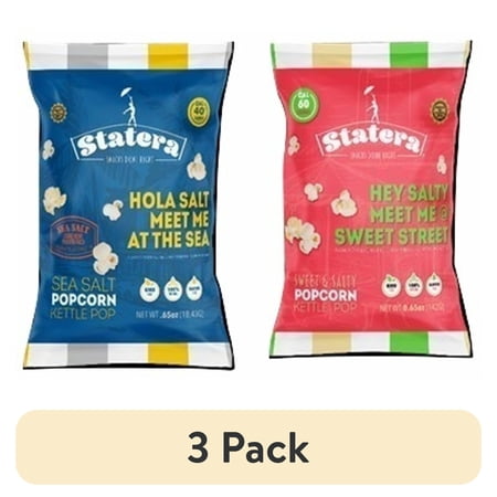 (3 pack) Statera Sweet and Salty Popcorn 10 Pack Mix, Box