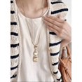thumbnail image 4 of Layered Triple Pebble Pendant Necklace In Goldtone With Snake Chain, 4 of 14