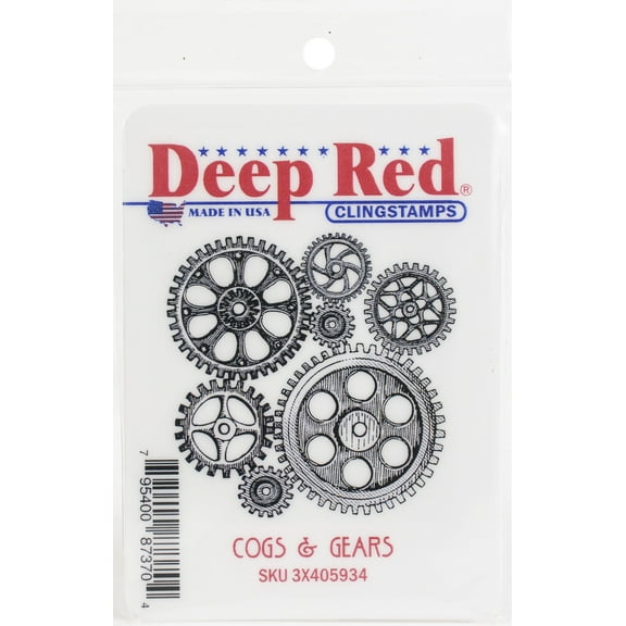Deep Red Stamps Cogs & Gears